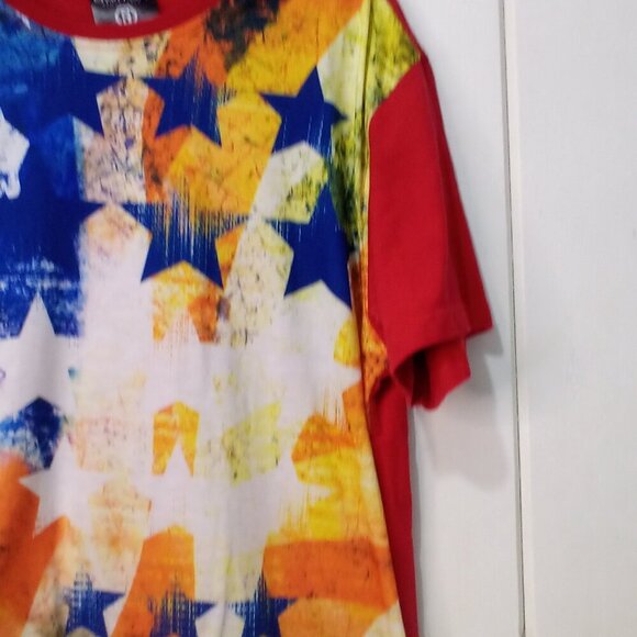 Switch Shirt Men L Short Sleeve NY 2016 Stars Red Blue Orange - Picture 6 of 15